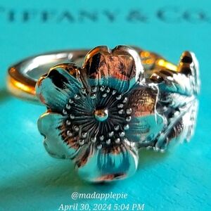 1885 Tiffany & Co. Wild Rose Spoon Ring Floral Motif Collection #4